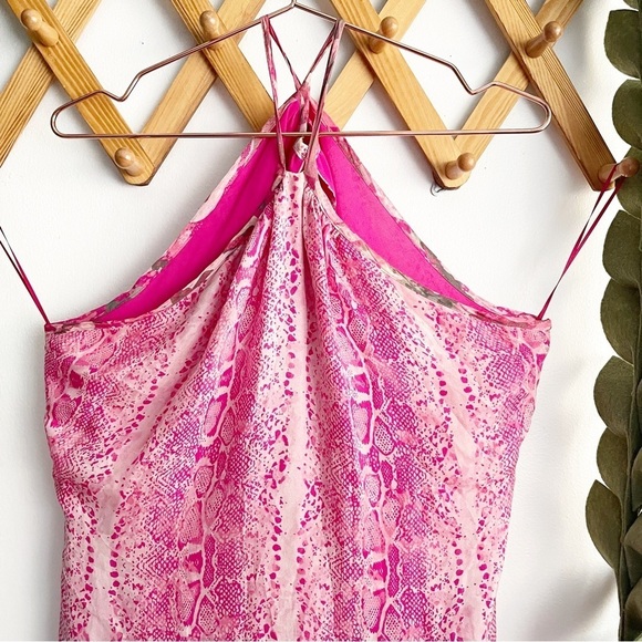 Ramy Brook Fia Snake Print Pink Midi Dress - Picture 5 of 15